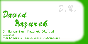 david mazurek business card